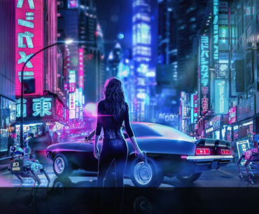Made this cyberpunk video desktop background