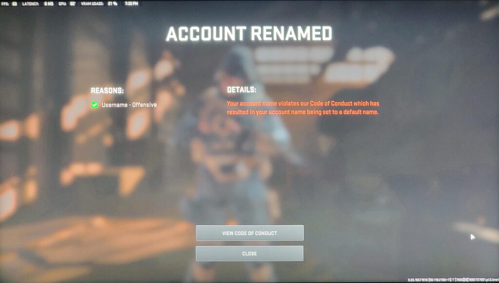 Account Renamed
