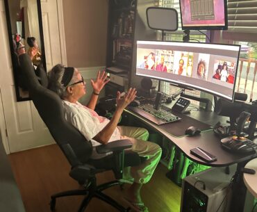 My Mom is here and needed to use a computer for her weekly book club zoom. I don’t think I’m getting it back…