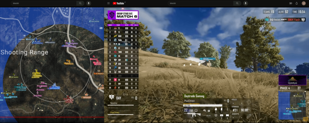 How do you watch PUBG Esports? This is how I do: 27 inch monitor - two 3rds are main stream and left one is map stream, but the size of map stream is the same as main stream, I just move it, so that empty stuff gets cropped.
