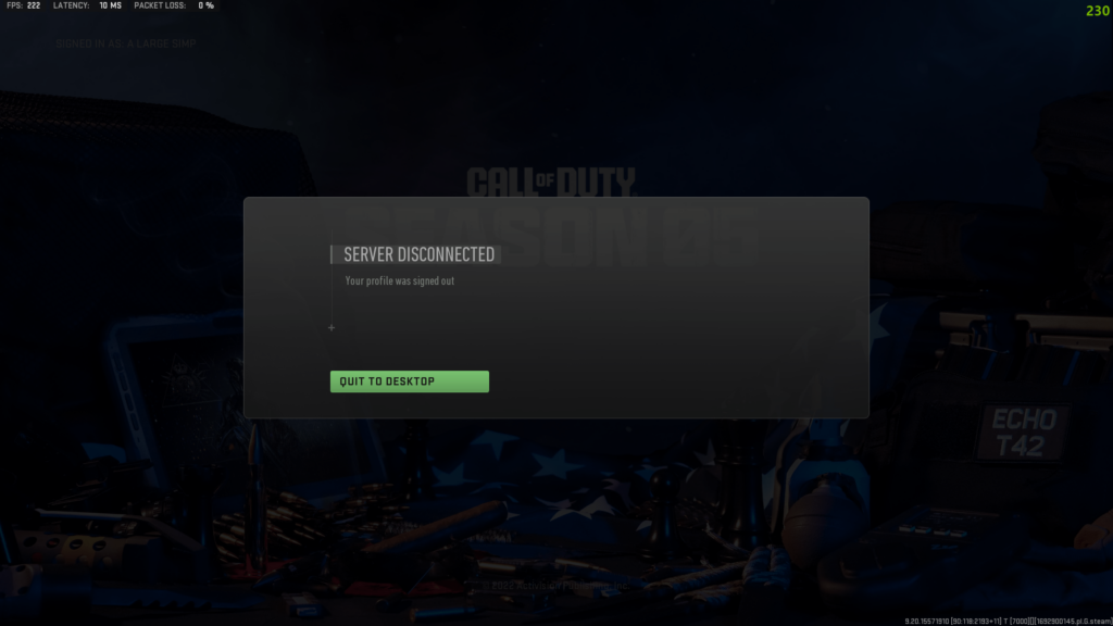 "Your profile was signed out" Any solutions? Playing on steam.