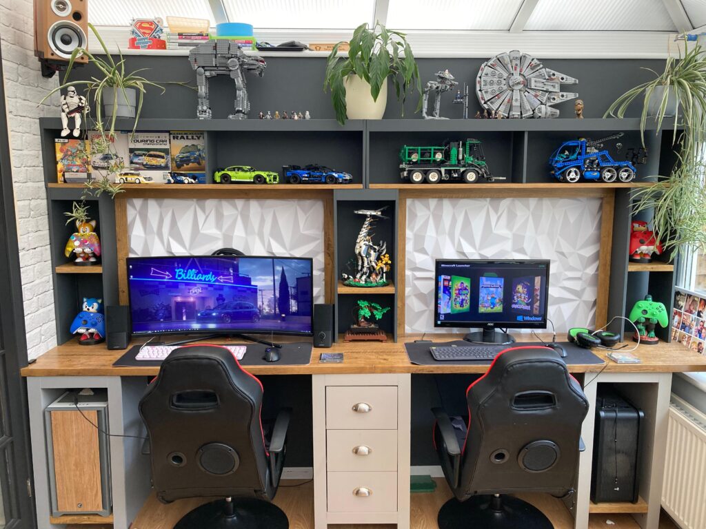Just finished building this desk for me and my kids Just finished building this desk for me and my kids