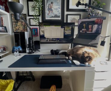 Messy POV, but cozy WFH station