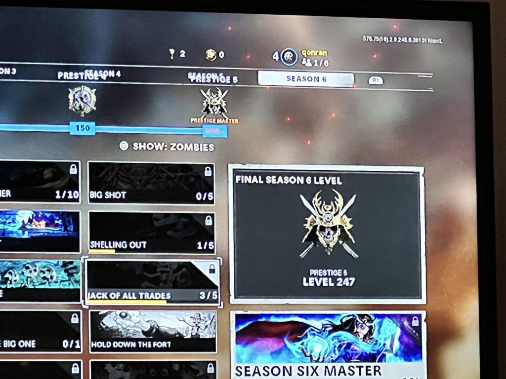 Season 6 Prestige Master, yet I’m still level 4 prestige 1?? Just linked my account to PS4. Progress lost ??