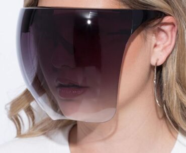 Face shields like this one are easily the most cyberpunk aesthetic to come out of the pandemic.