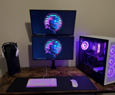 My small station in my new house. making use of small desk space but I like it