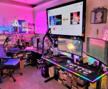 My Battlestation and Mechanical Keyboard Lab. i know its a little overwhelming to look at but i did try a little to make it less bright.