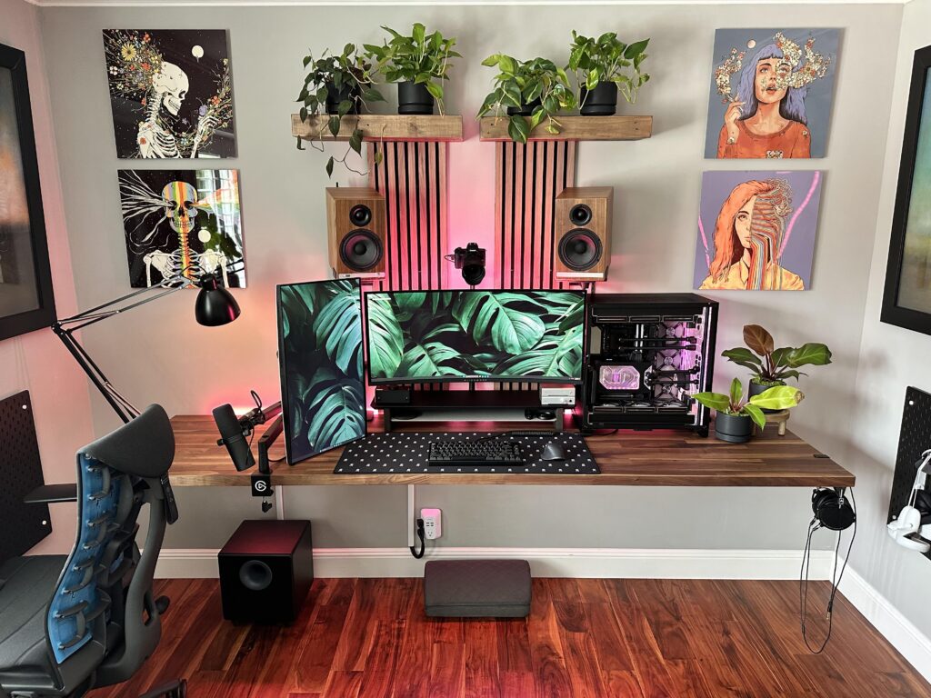 Floating Karlby + Wood Veneer Hub slats (the new nanoleafs)
