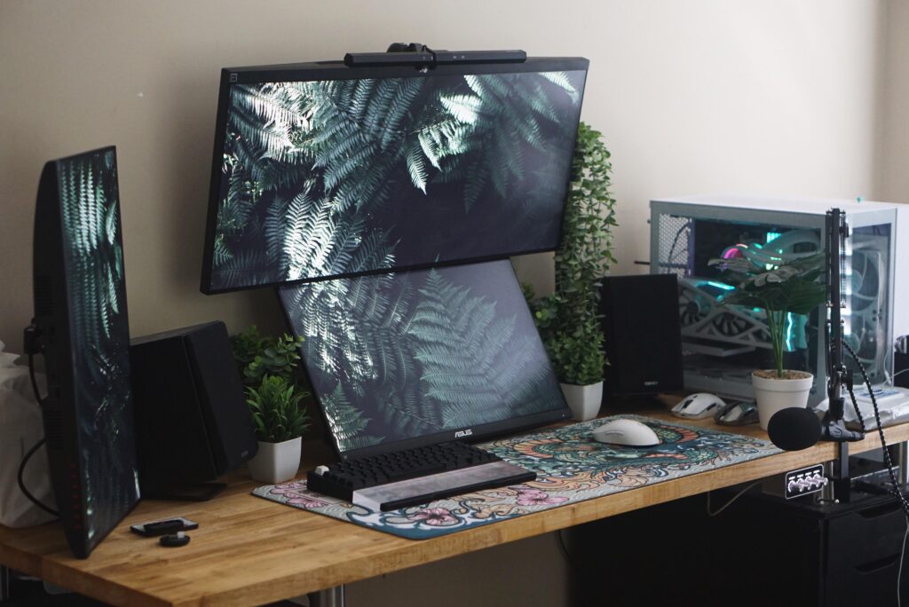 Workstation for gaming and work.