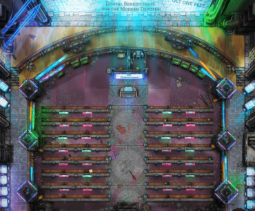 The Auto-church, Now with 24 hour confessional services (Unless someone steals Father N-75822 copper wiring again.) [TTRPG BATTLEMAP]