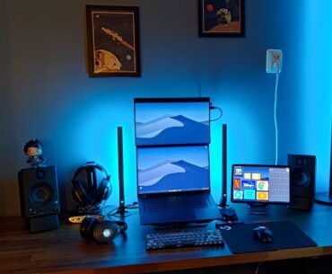Sold my desktop to go laptop only! Trying out the vertical monitor setup