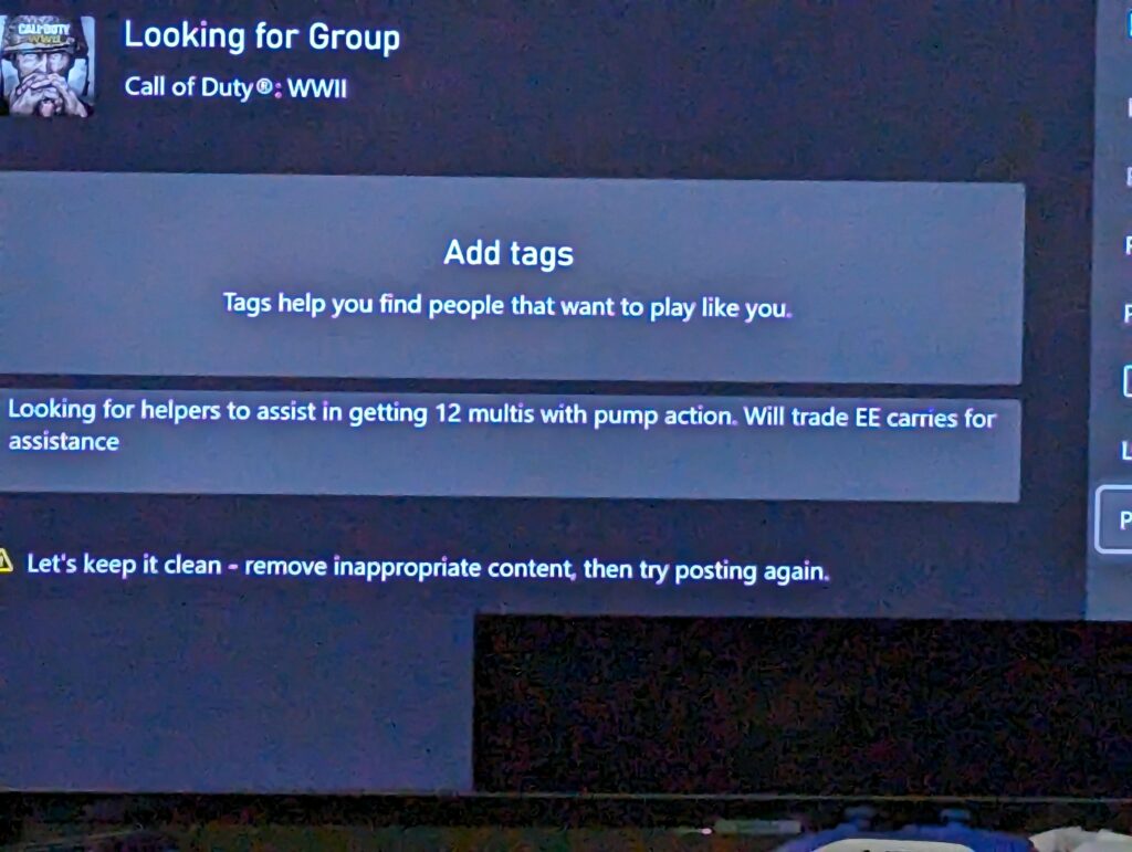 Someone please help? Xbox won't even let me post.