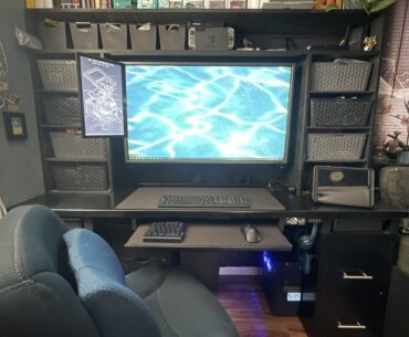 Unconventional custom desk set up