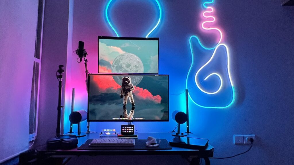 Workstation at night