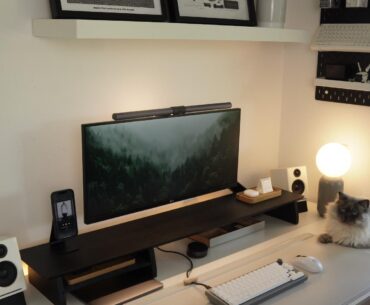 My WIP setup! Should I put my speakers on my desk shelf?
