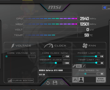 Testing 4080 OC with very high (+1700) memory overclock