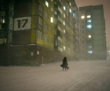 Norilsk, Russia during a 45-day event of darkness due to being in the Arctic Circle.