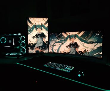 Finished my (Miku) teal colored battlestation