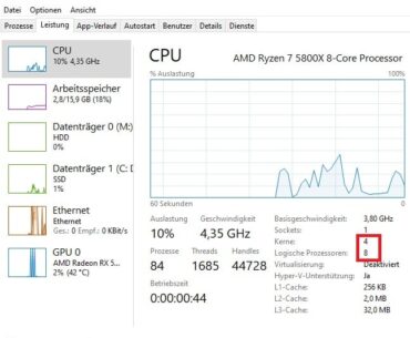 Did i kill half my 5800x? Was running at 4.6@1.2V for a few month. 1 CCX seems to MIA