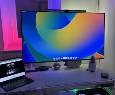 My first WFH setup. Rented Tiny basement, use this with a Windows/MBP Laptop. - LG C3 48"