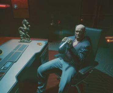 Aggro'd Woodman and reloaded my save. He decided to leave his burger on the desk and eat something else