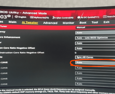 Core ratio limit is locked to auto