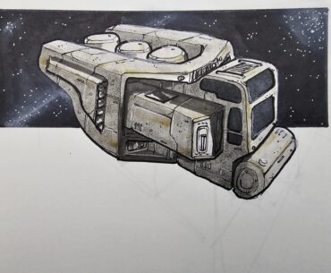 Black water collection ship, from my sketchbook.