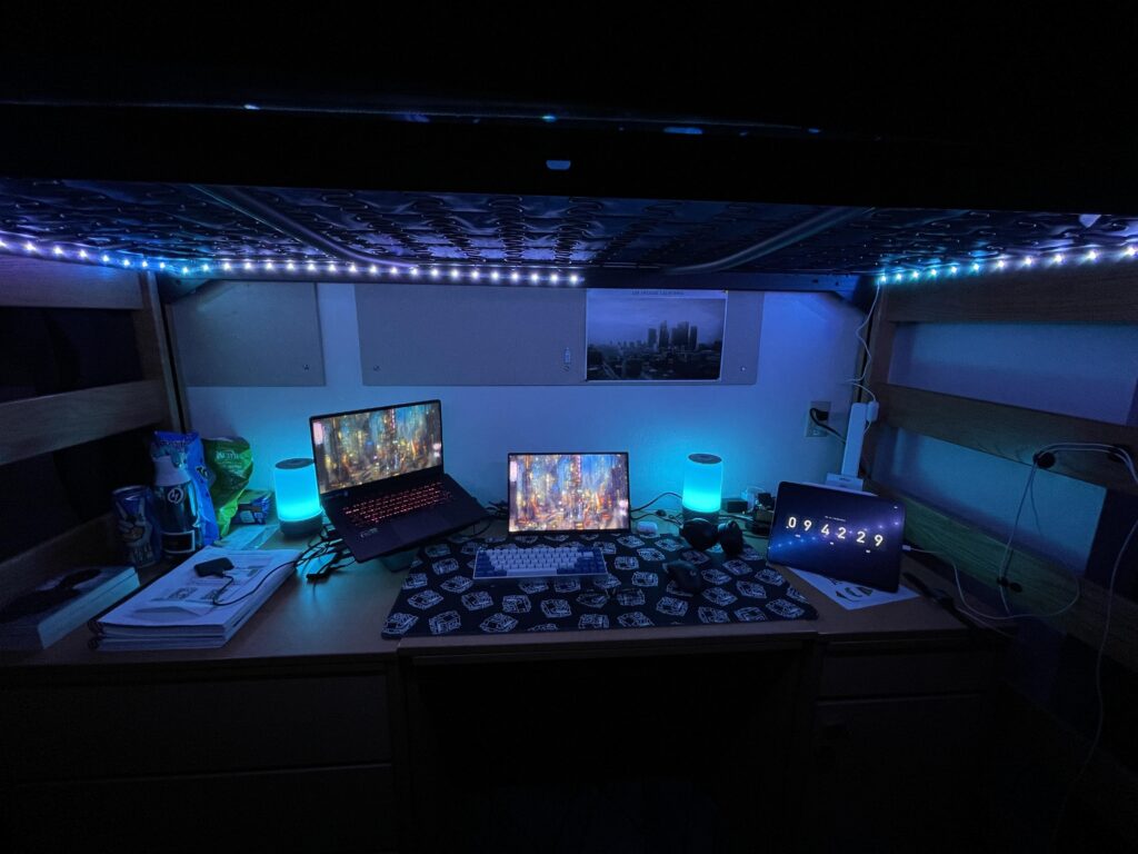 The dorm setup