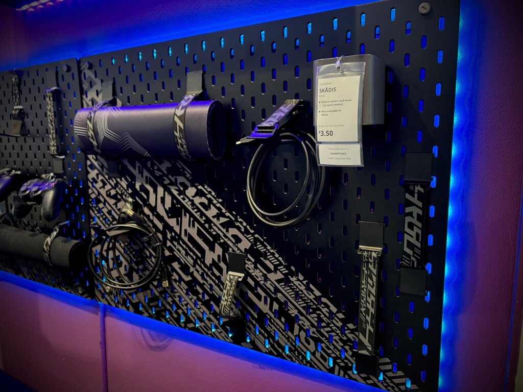 Seen at IKEA. Great for hanging your body mods and cyber decks.