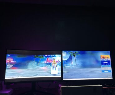 Any idea how to make both screens the same size? Left is a 240hz monitor and right is an 60hz tv