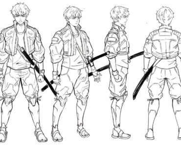 [OC] A character sheet for the ronin character in my Cyberpunk graphic novel. What do you guys think?