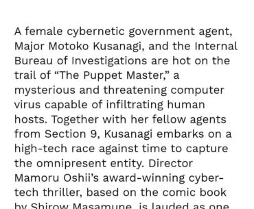 Ghost in the Shell coming to theaters!!!