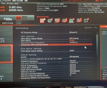 MSI B650 and R5 7600 overclock limit in the bios?
