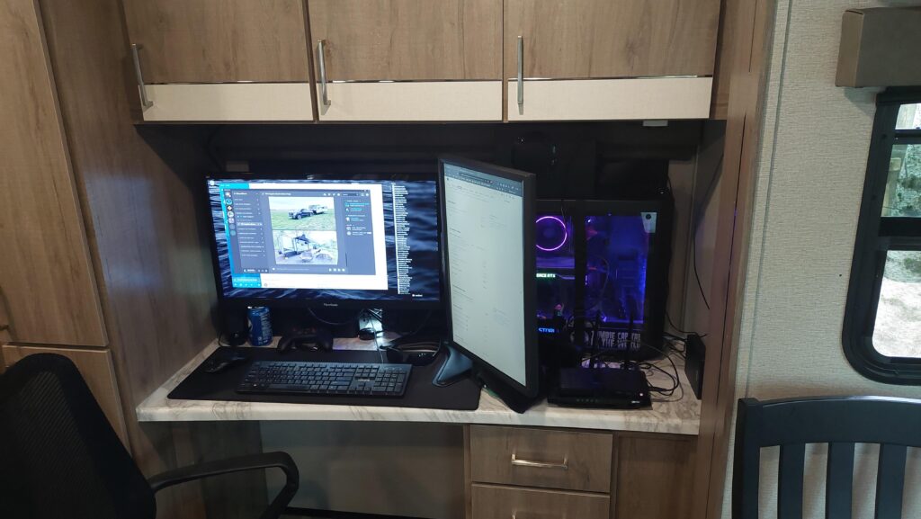 Dual Monitor PC Gaming Rig in an RV (specs in comments)