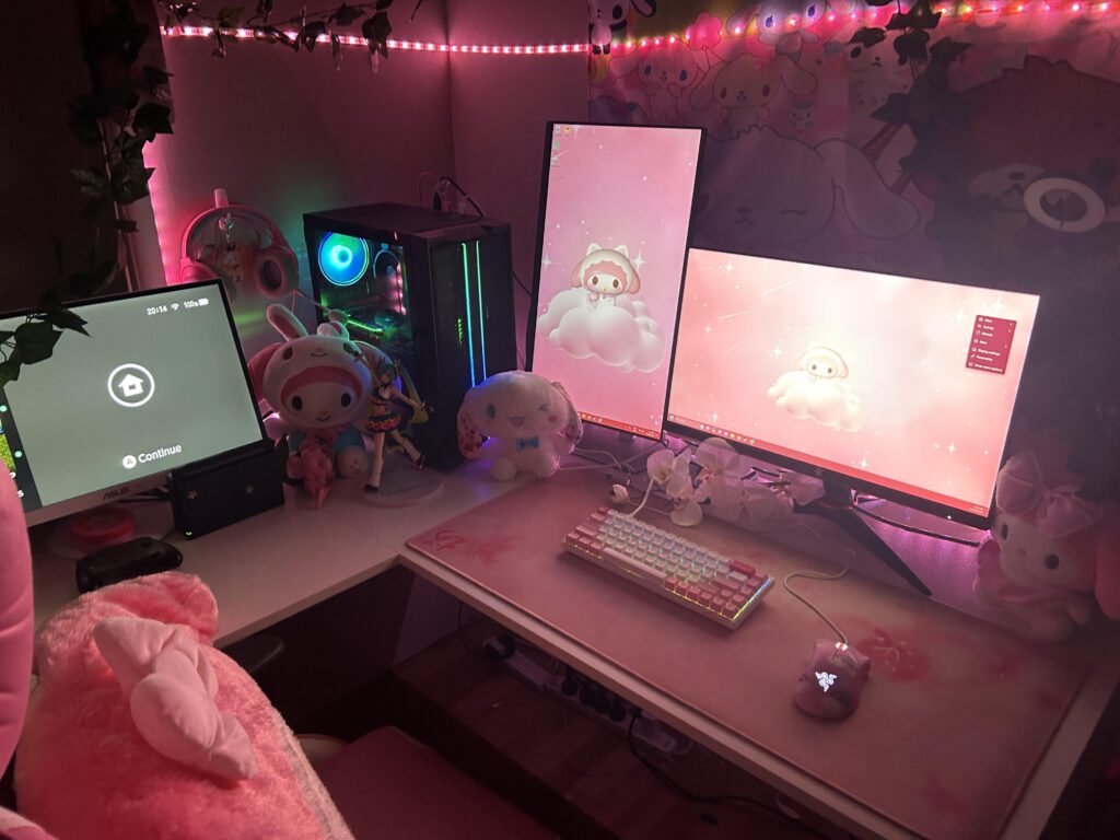 Finished my pink/black/white battlestation!