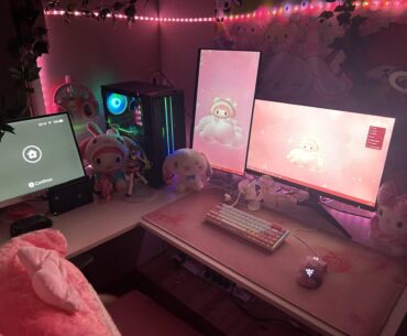 Finished my pink/black/white battlestation!