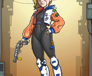 Cyber cop . Do you think I made her too cartoony ? Or does this style still works ?
