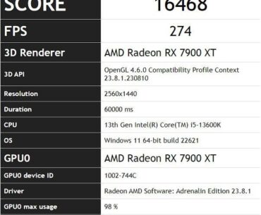 XFX 7900XT. Settings in comments