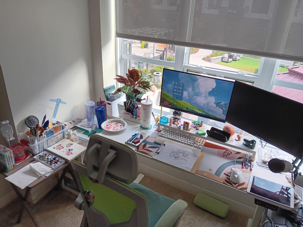 Never enough desk space for art