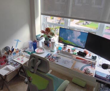 Never enough desk space for art