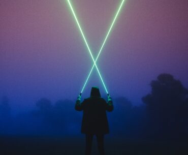 Drove out to a friends house at midnight when I saw how foggy the night was - decided to bring my lasers along,