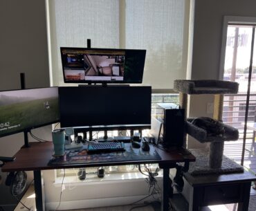 Added the top monitor to try and make a better work/play station. I call this: neck pain simulator.