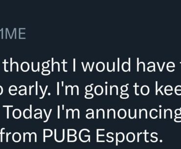 MIME (Formerly of Soniqs) Retires From PUBG Esports