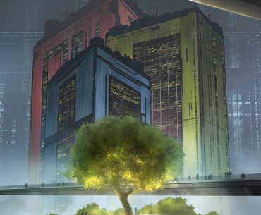 I made a tree in middle of cyberpunk concrete jungle. What you say?