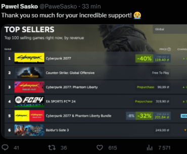 Ladies and Gentlemen, Techno-Necromancers and Reptilians, we did it. Cyberpunk 2077 is a #1 Top Seller on Steam.