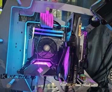 GF's PC got a new light strip around the mobo