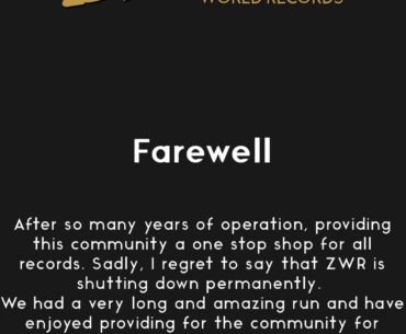 Zombies world records Shut down permanently