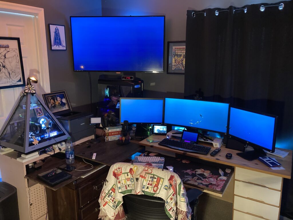 My makeshift thrift store setup.