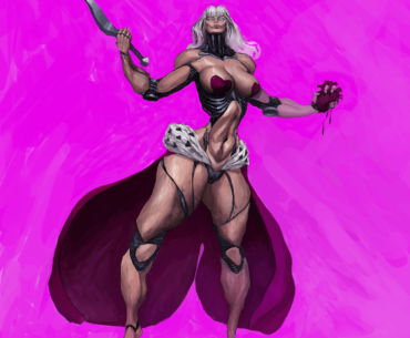 Queen of Hearts from Alice in Wonderland as a robot. Artwork by me