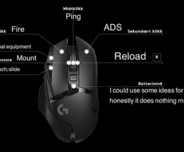 Im using the Logitech G502 lightspeed and wanted to know what other kbm players out there are using. I also would love some ideas for what key to bind to the button behond the wheel (you can see it in the picture)